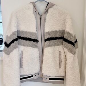 Blanc Noir Faux Shearling Hoody Size Small, Unisex.